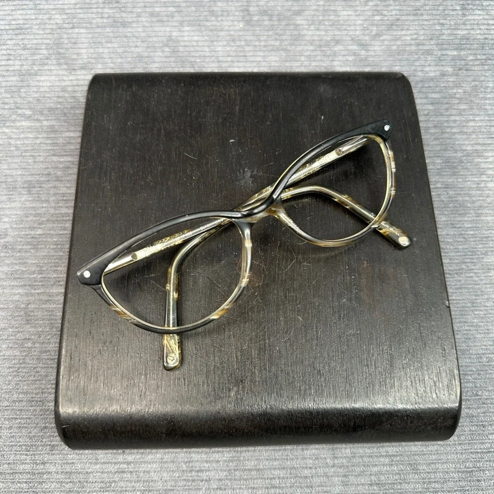 Bulova Newport Black Horn Cat Eye Eyeglasses‎ Frames 52-17-135 NEWPORT BKHRN